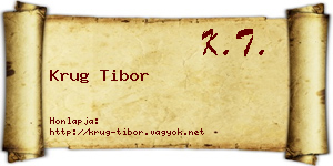 Krug Tibor névjegykártya
